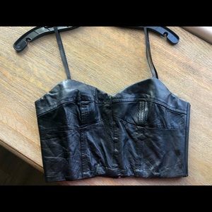 Leather BCBG bra top